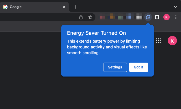 Energy_Saver_Turned_On_in_Google_Chrome_browser